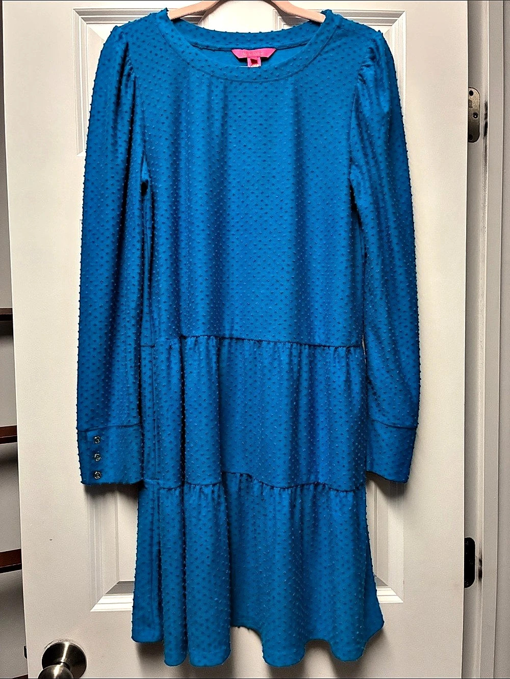 Lilly Pulitzer Teal Blue Arlette Long Sleeve Dress Size XL NWT